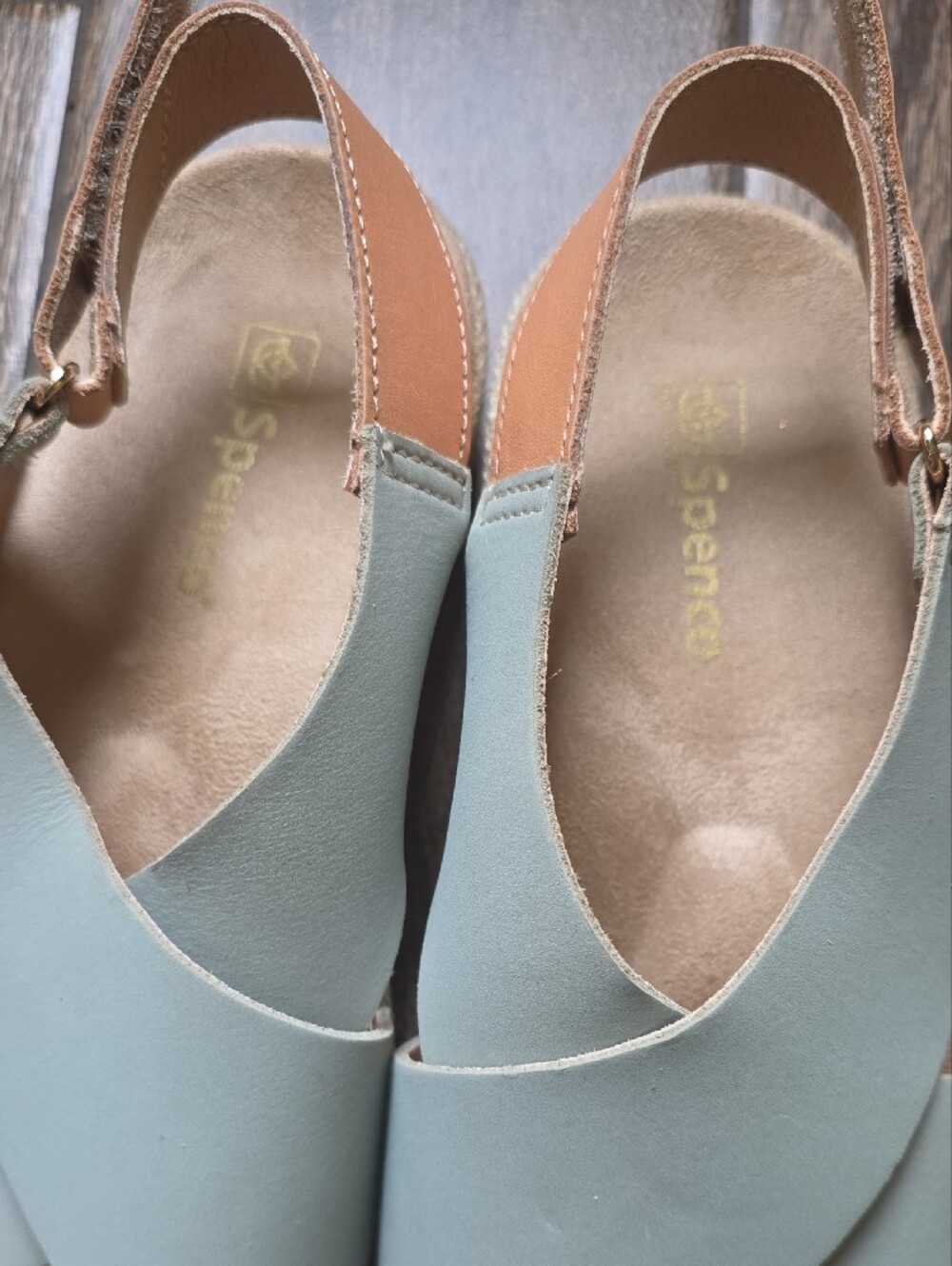 Spano Women's Mint Green Crossband Espadrille Wedge Sandals - Picture 2 of 6